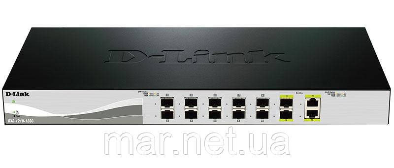 Комутатор D-Link DXS-1210-12SC 10x10G SFP+, 2x10GBaseT/10G SFP+, L3