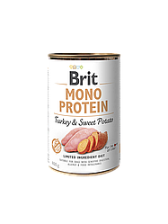 Консерва для собак Brit Mono Protein Dog (Бріт Монопротеін з індичкою і бататом) 400г.