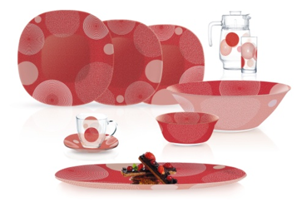 Сервіз столовий LUMINARC CARINA CONSTELLATION RED, 46 пр