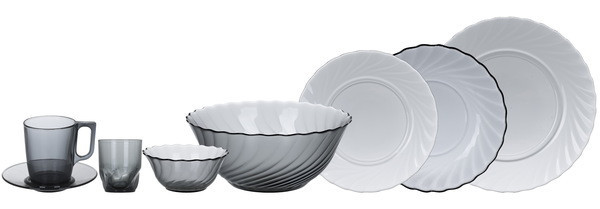 Сервіз столовий Luminarc TRIANON GRAPHITE, 43 предмет N5757