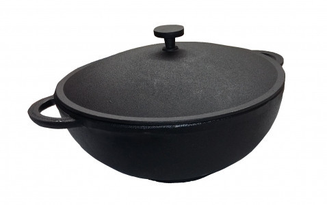 Чавунна каструля WOK 5л з чавунною кришкою