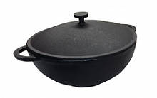 Чавунна каструля WOK 5л з чавунною кришкою