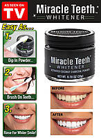 Вибілювач зубів Miracle Teeth Whitener, чорна зубна паста, натуральна зубна паста. вибілювач зубів