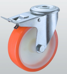 Колесо поворотне STANDART з отвором і гальмом 4306-ST-080-R