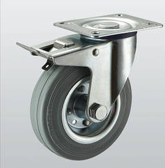 Колесо поворотне з кріпильною панеллю та гальмом 1504-ST-080-R