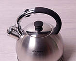 Чайник ( Польща ) 2.0 л Kamille з нержавіючої сталі зі свистком KM 0694 BN, фото 3