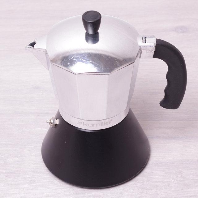 Гейзерна кавоварка 300мл Kamille (2510) алюміній індукція, фото 1