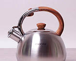 Чайник важкий Kamille 2л з нержавіючої сталі зі свистком KM-0694N, фото 7