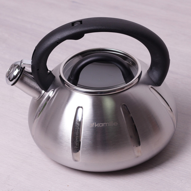 Чайник 3 л зі скляною кришкою і свистком Kamille 0671A, фото 1