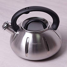 Чайник 3Л з скляною кришкою і свистком Kamille 0671A