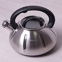 Чайник 3 л зі скляною кришкою і свистком Kamille 0671A