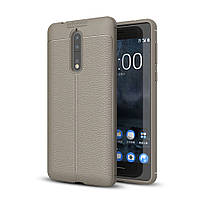 Чохол Nokia 8 силікон Original Auto Focus Soft Touch темно-сірий