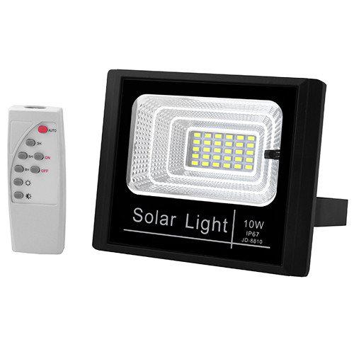 Світлодіодний LED прожектор із сонячною панеллю та пультом LAMP JD-8810 10W SMD, фото 1