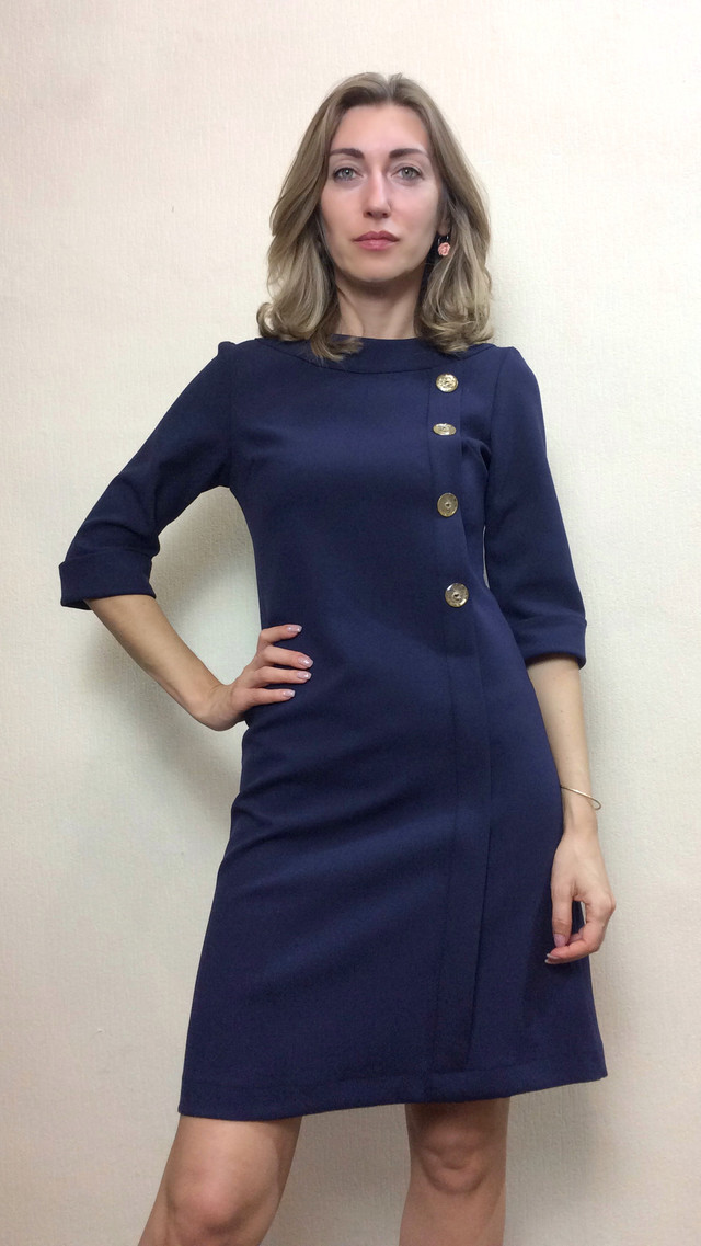 Женское офисное платье трапеция П190