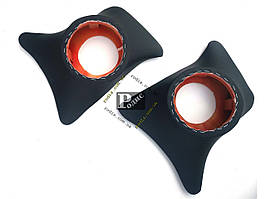 Накладки куточки передні з подіумами на 16 см ВАЗ 2101 — 2107 (чорні) "АвтоЕлемент"