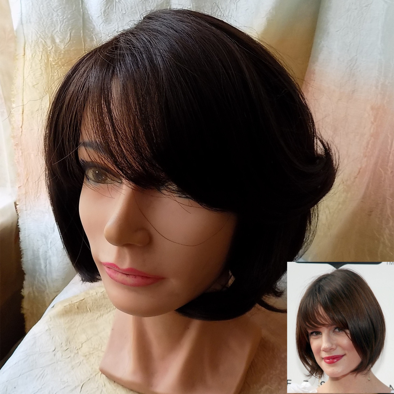 Перука з термоволокна каре чорний 2736t-1, фото 1