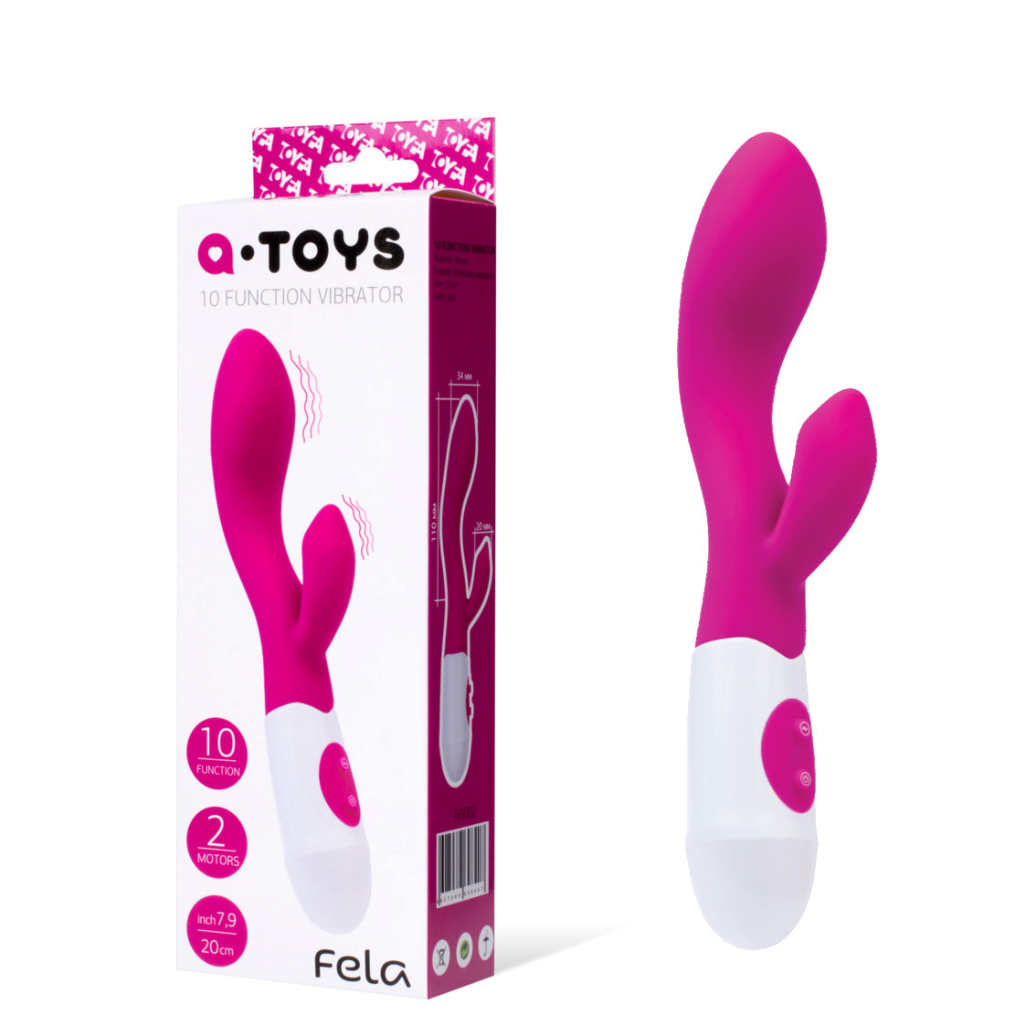 Вібратор Hi-tech — Vibrator Fela, silicone, 10 speeds, 20х3,5 см.