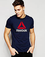 Чоловіча синя футболка Reebok(з великим принтом)