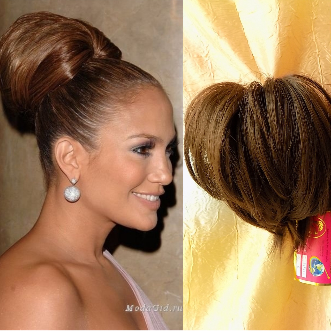 Хвіст короткий пальмочкой на крабі з термоволосся "рожки" русявий 6154Аt -10, фото 1