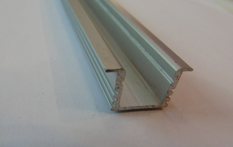 Врізний алюмінієвий led-профіль ЛПВ-12 Б/А +лінза розсіювач