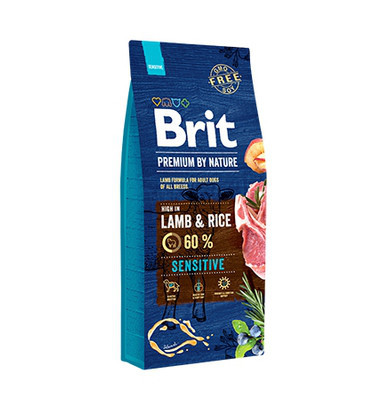 Сухий корм Brit Premium Sensitive Lamb для собак з чутливим травленням зі смаком ягняти 3кг