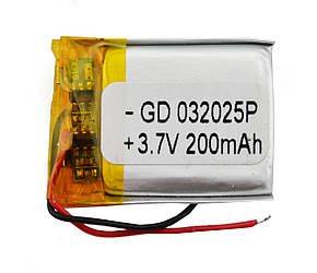 Універсальний акумулятор 3.7V 032025 200mAh 25х20х3 мм