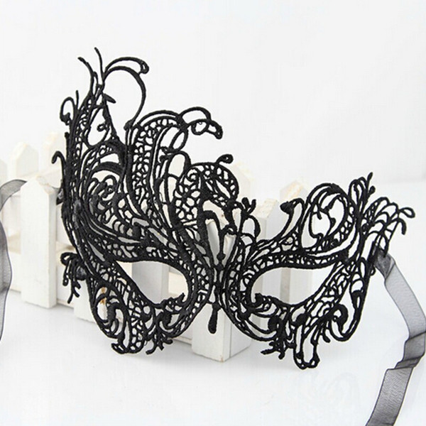 Ажурна маска на очі Eye Mask для вечірок чорна
