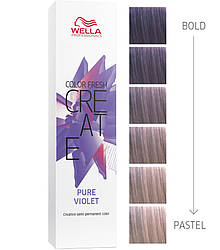 Відтінкова фарба для яскравих акцентів Wella Professionals Color Fresh Create 60 мл бузковий шифон / pure violet
