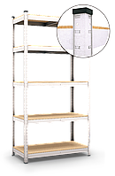 Стелаж складський 200х100х40 5 полиць МДФ/ДСП 175 кг/полиця БМ-11 металевий для зберігання речей цинк