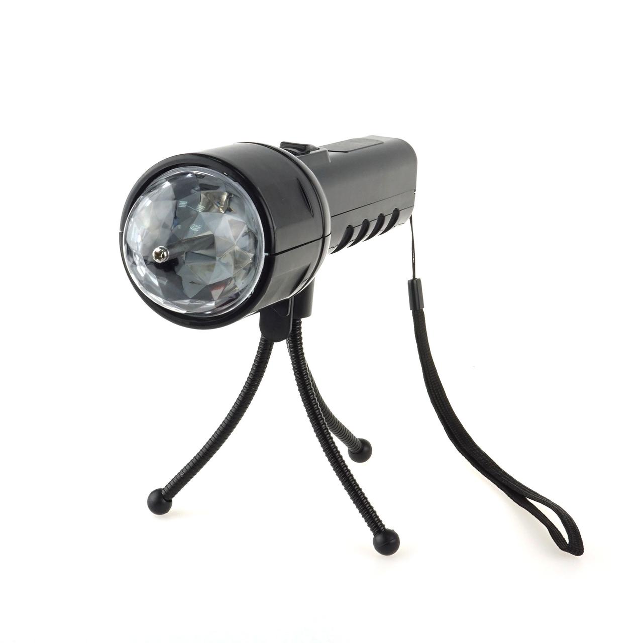 Кольоровий світлодіодний проектор-ліхтарик зі штативом