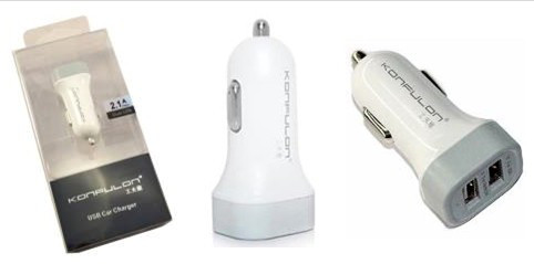 Автомобільний зарядний пристрій Konfulon C17 2 USB 2,1 А