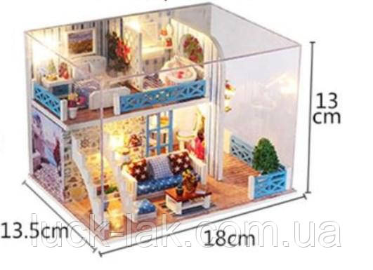 Домик кукольный, миниатюра, двухэтажный, DIY набор для сборки, ночник - фото 5 - id-p759815999