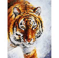 Картина за номерами Білосніжка «Тигр на снігу»