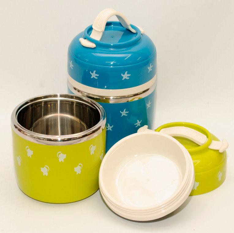 Термос для їжі 780 мл ланчбокс харчовий + тарілка, різні кольори, фото 1