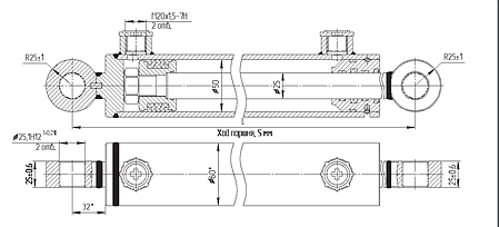 Ремонт гідроциліндра МС50/25х160-3.22(395), фото 2