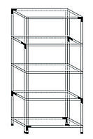 Стелаж 185х95х45см (50кг на полицю) металевий ЧОРНИЙ 50 кг/полку Елегант 4, фото 4