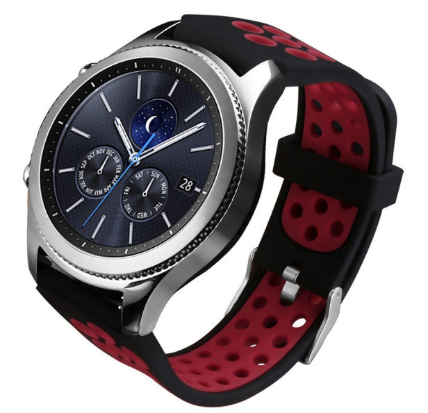 Спортивний ремінець з перфорацією Primo для годин Samsung Gear S3 Classic SM-R770 / Frontier RM-760 Black&Red