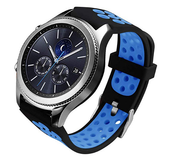 Спортивний ремінець з перфорацією Primo для годин Samsung Gear S3 Classic SM-R770 / Frontier RM-760 Black&Blue