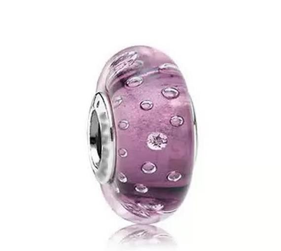 Шарм бусина на браслет "Муранское стекло Розовые капли" - фото 1 - id-p62111570