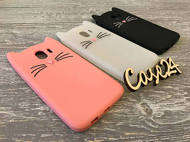 Гумовий 3D чохол для Samsung Galaxy J4 J400 2018 Усики (3 кольори)