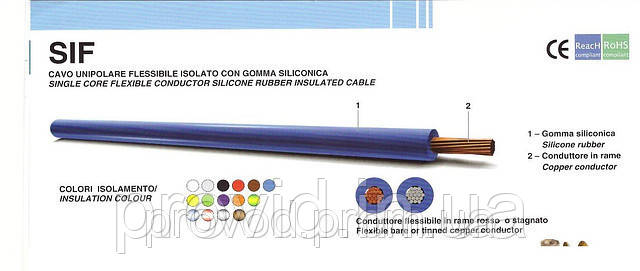 Кабель термостійкий SIF ST 1х1,0