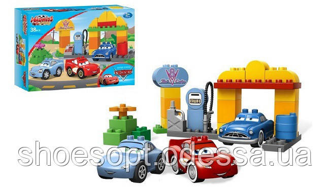 Дитячий конструктор Заправна станція Тачки Маквін від 3 років, 38 деталей, фото 1