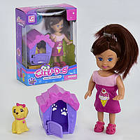Кукла маленькая Cute Girl 899-20 с будкой и собачкой