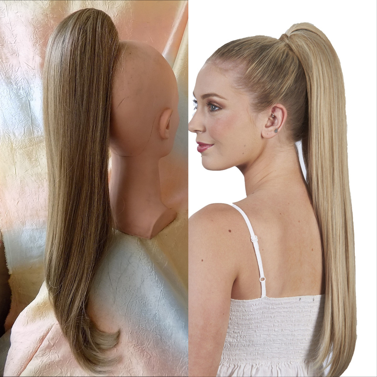 Хвіст-шиньон прямий на крабі світло-русявий мікс Т4050-12ТТ26, фото 1