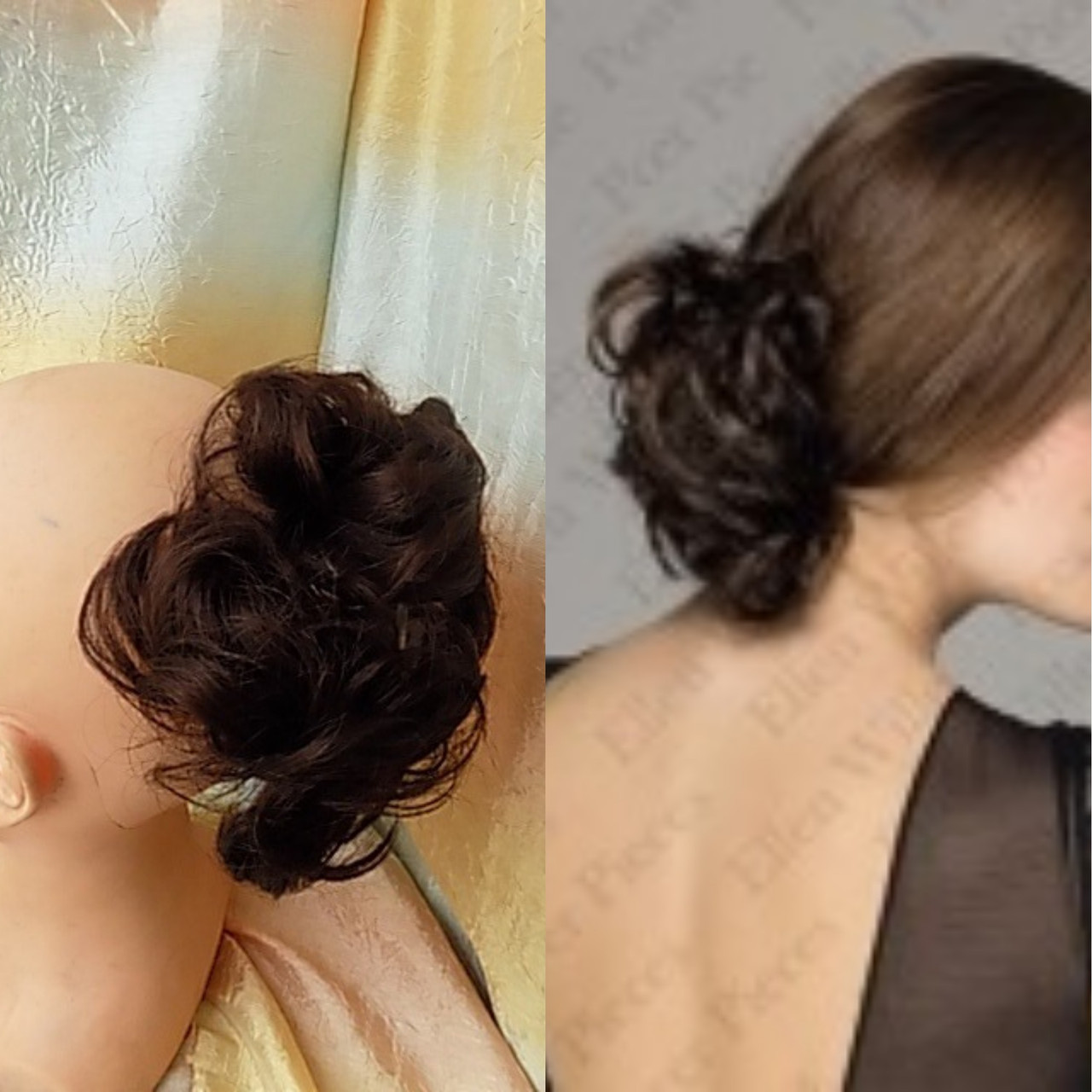 Гумка шиньон з канекалона шоколадно-каштановий 0215V-2/33, фото 1