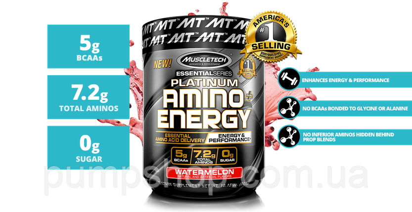 Амінокислоти MuscleTech Platinum Amino + Energy 288 г (30 порц.), фото 4