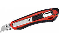 Нож универсальный 18 мм Optima, метал.направляющий, пласт. корпус с резин. вставками O40550