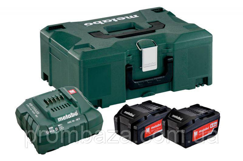 Базовий комплект Metabo 18 В, 2x4.0 А·год + MetaLoc