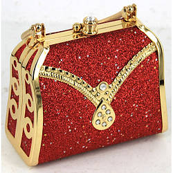 Гарний клатч через плече червоний S07