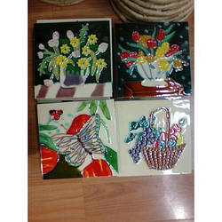Керамічні картини №1 квадрат 10*10 (квіти, риби, метелики)